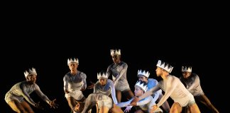 Ballet Black: Heroes double bill – review Image caption: Cassa Pancho’s Ballet Black in If At First, choreographed by Sophie Laplane. Dancers(L-R):Bhungane Mehlomakulu, Elijah Peterkin, Megan Chiu, Taraja Hudson, Acaoã De Castro, IsabelaCoracy, Helga Paris-Morales, Ebony Thomas & Love Kotiya - Photography by ASH
