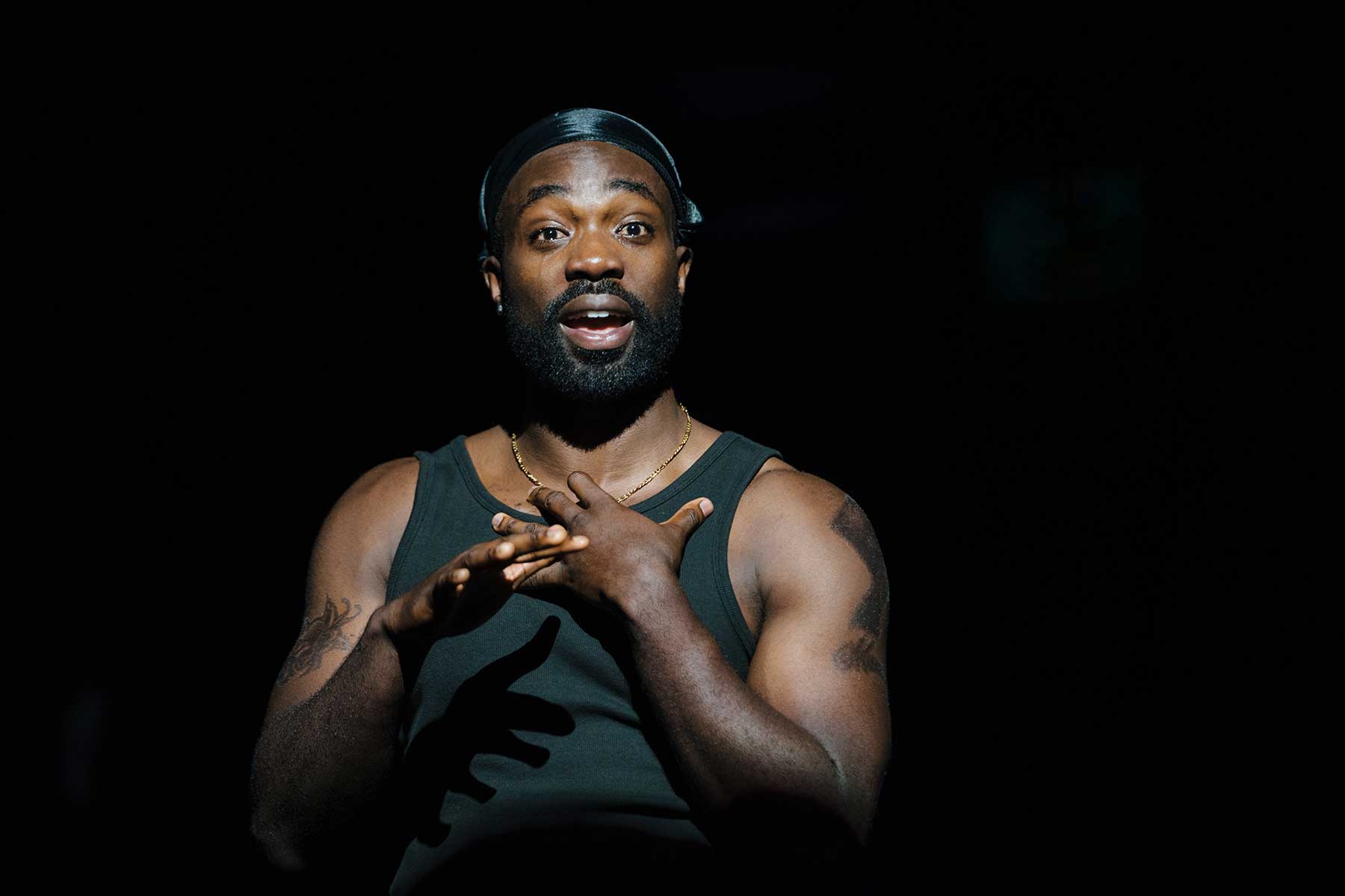 Death of England: Delroy – review 1 Paapa Essiedu in Death of England Delroy at @sohoplace, Credit Helen Murray