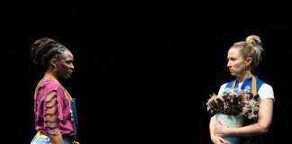 Death of England: Closing Time – review Sharon Duncan-Brewster (Denise) & Erin Doherty (Carly). Credit - Helen Murray.