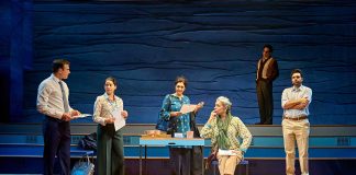A Tupperware of Ashes by Tanika Gupta – review A Tupperware of Ashes cast at the National Theatre (c) Manuel Harlan