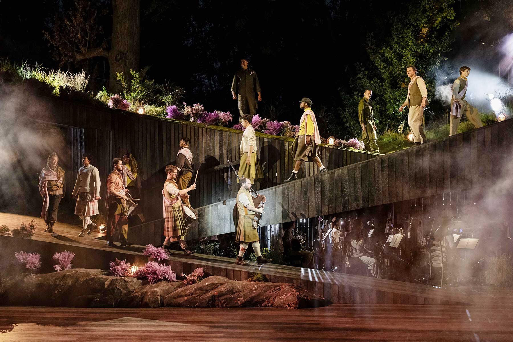 Brigadoon – review 1 Cast of Brigadoon. Credit - Mark Senior