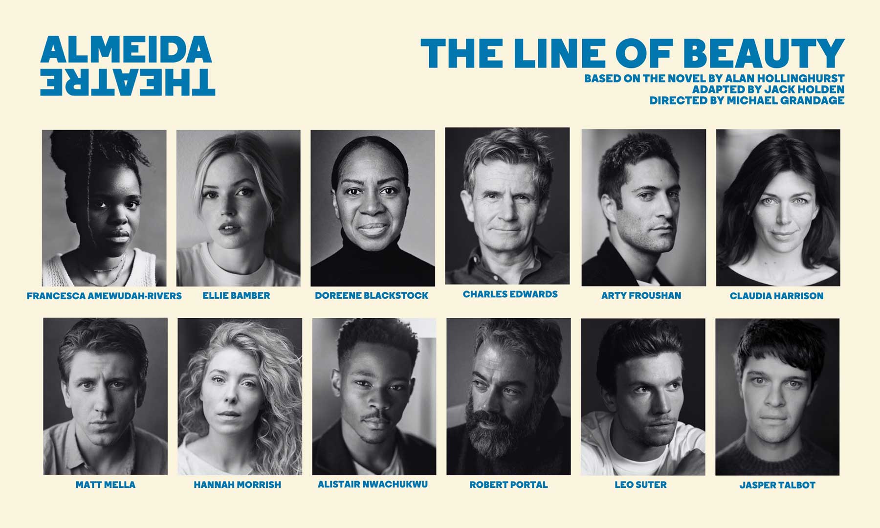 Cast of The Line of Beauty at Almeida Theatre