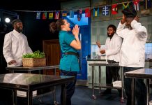 After Sunday by Sophia Griffin – review Darrel Bailey (Daniel), Aimée Powell (Naomi), Corey Weekes (Ty) & David Webber (Leroy). Photo credit Nicola Young