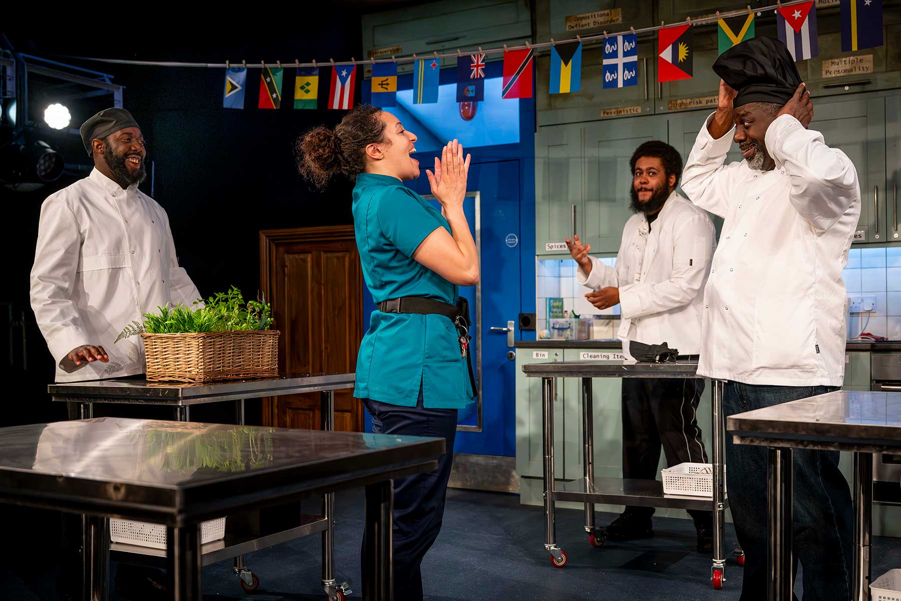 After Sunday by Sophia Griffin - review 1 Darrel Bailey (Daniel), Aimée Powell (Naomi), Corey Weekes (Ty) & David Webber (Leroy). Photo credit Nicola Young