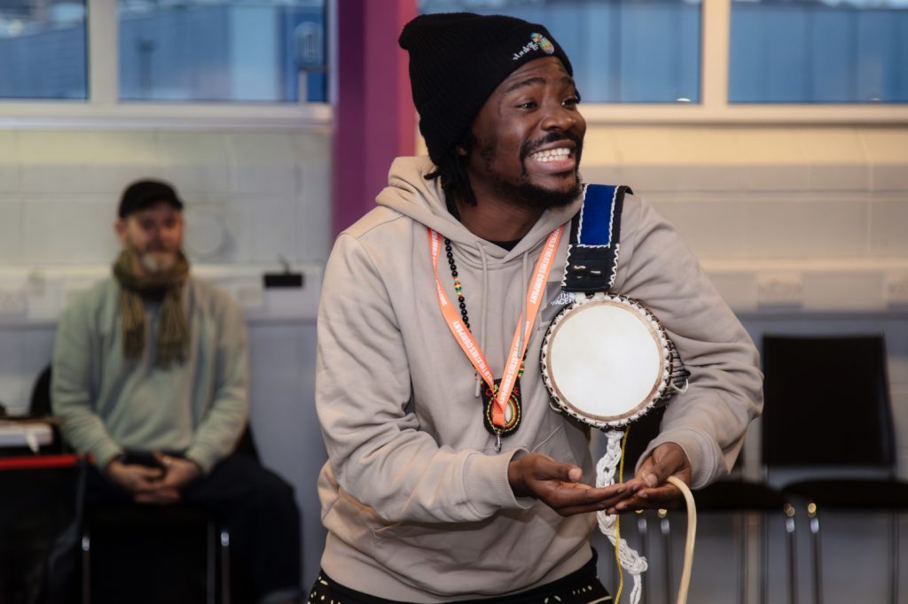 Adeniyi Olusola Morolahun in rehearsals for Crown of Blood. Credit Diva Creative