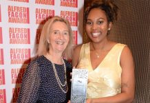 Announcing the winners of the 29th Alfred Fagon Award and the fourth Mustapha Matura Award and Mentoring Programme Thea Melton wins with Blaxit Means Blaxit (c) Sharron Wallace