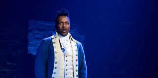 Broadway’s original ‘Aaron Burr’ Leslie Odom, JR to make his West End debut, reprising his Tony and Grammy award-winning role in the London production of the multi-award-winning Hamilton at the Victoria Palace Theatre Leslie Odom Jr. as Aaron Burr in Hamilton. Photo Matt Murphy