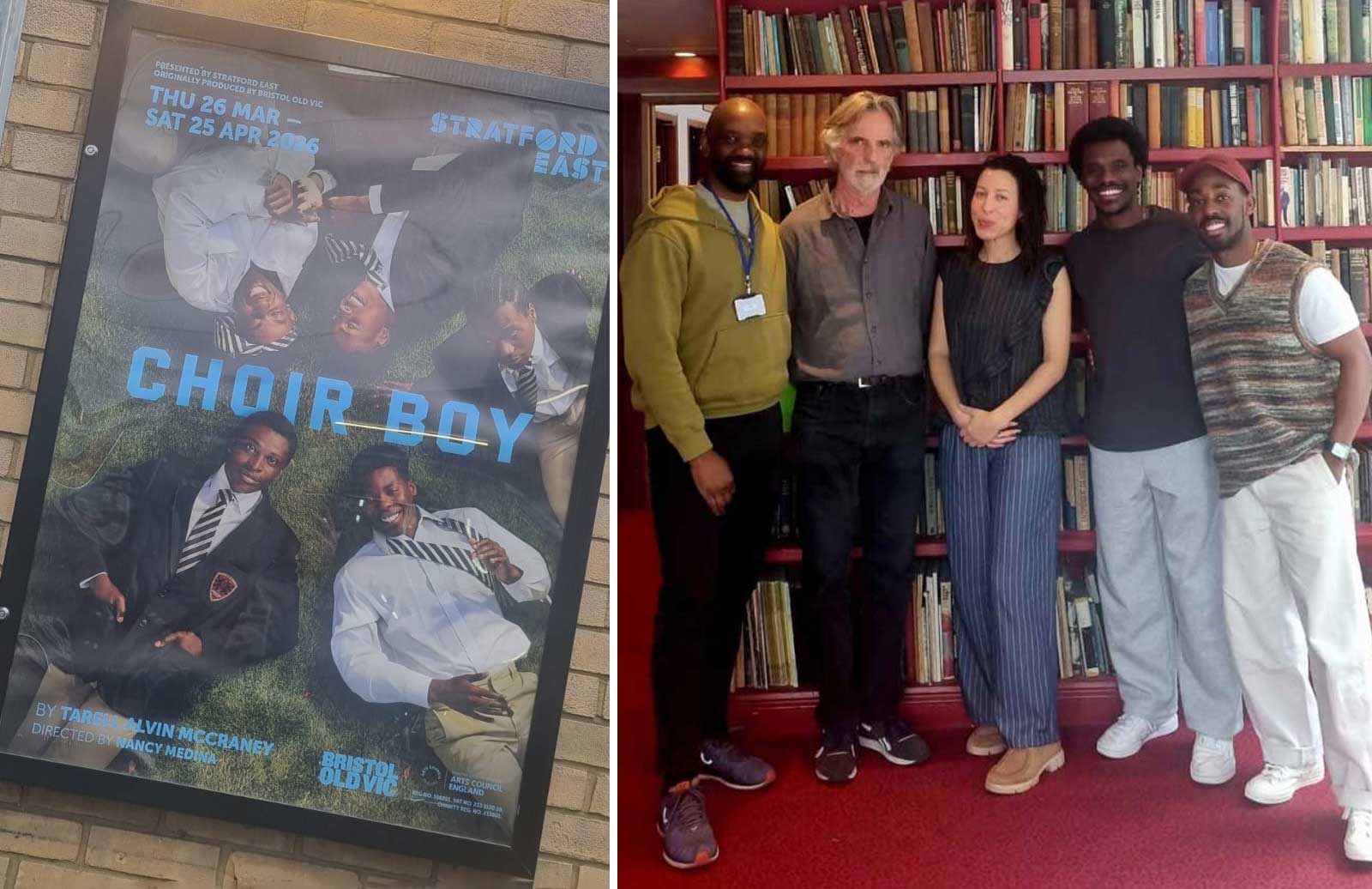 Afridiziak contributor Rosalyn Wright at the Choir Boy media event with some of the cast Choir Boy - Stratford East (c) Rosalyn Springer
