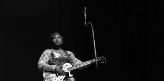 The Music Is Black: A British Story 18 April 2026 to 3 Jan 2027 Harry Hammond, Sister Rosetta Tharpe performing at Drury Lane Theatre, 1959 © Photo by Harry Hammond