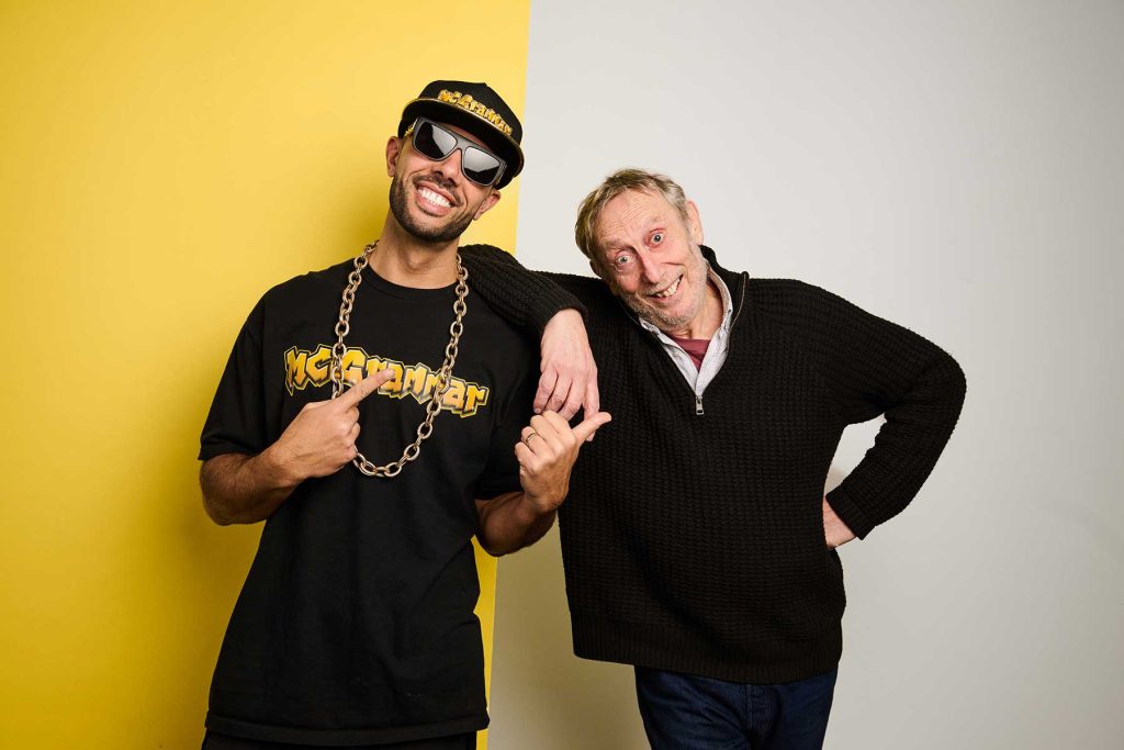 Michael Rosen and MC Grammar (c. Jenny Smith)