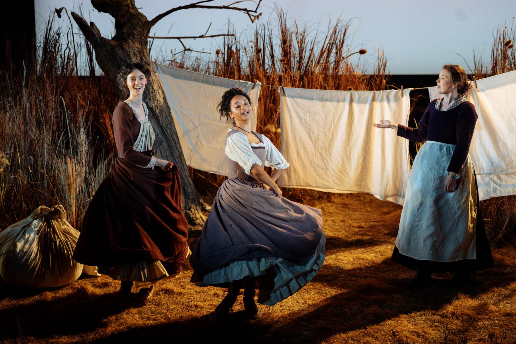 (L to R) Tanya Reynolds, Siena Kelly and Liv Hill - 1536 Production Images - West End - Photo by Helen Murray