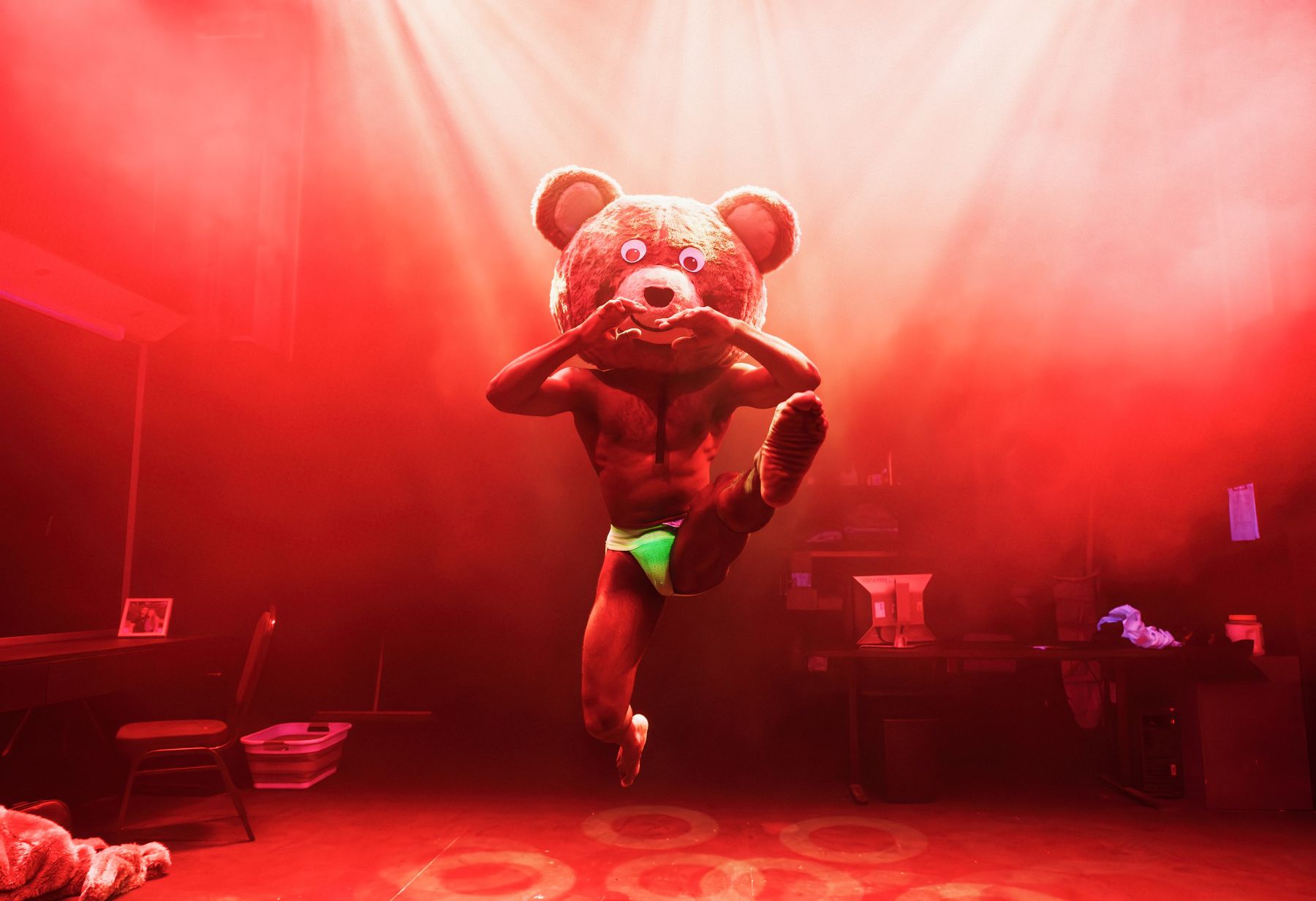 Tender by Dave Harris – review 1 Dex Lee in Dave Harris's TENDER at Soho Theatre, directed by Matthew Xia. Photo credit Alex Brenner
