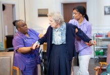 Care by Alexander Zeldin – review Llewella Gideon, Linda Bassett and Aoife Gaston in CARE at the Young Vic (credit Johan Persson)
