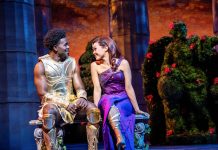 Disney’s Hercules – review Disney's Hercules - (L to R) Bradley Gibson (Hercules) and Mae Ann Jorolan (Meg) - Photo by Johan Persson © Disney