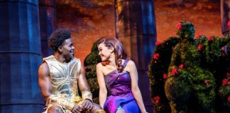 Disney’s Hercules – review Disney's Hercules - (L to R) Bradley Gibson (Hercules) and Mae Ann Jorolan (Meg) - Photo by Johan Persson © Disney