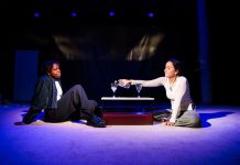 Tender by Eleanor Tindall – review l-r Francesca Amewudah-Rivers (Ash) and Nadi Kemp-Sayfi (Ivy) in 'Tender' at Bush Theatre. Photo by Harry Elletson