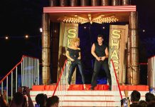 Grease the Immersive Movie Musical – review Stephanie Costi (L) (Sandy) and Giorgios Michaelides (R) (Danny) - credit Matt Crockett