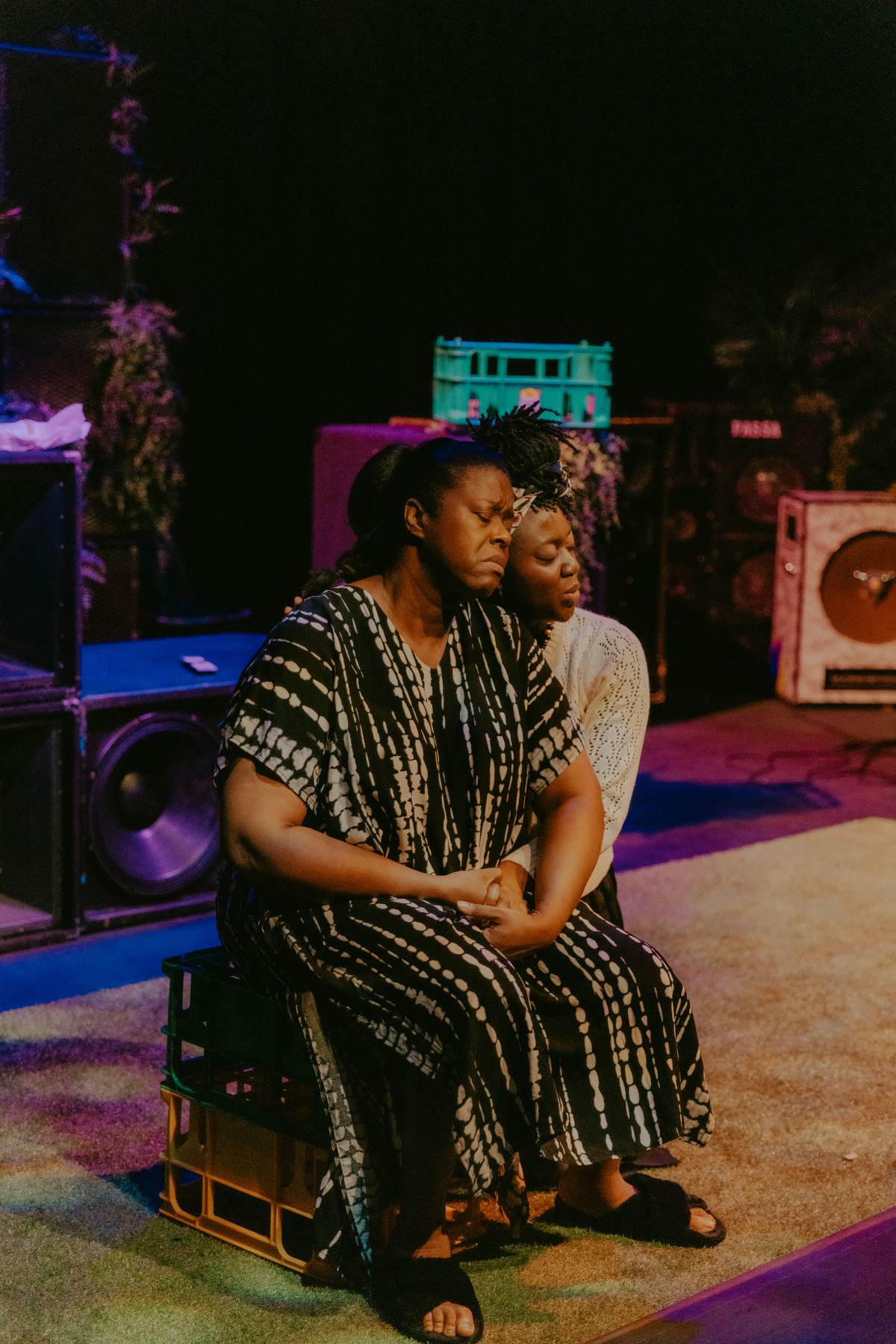 Pressure – review 2 l-r Michelle Greenidge Nicholle Cherrie in Pressure by Danny Bailey Brixton House Housemates Festival Credit Maxim Adejumo