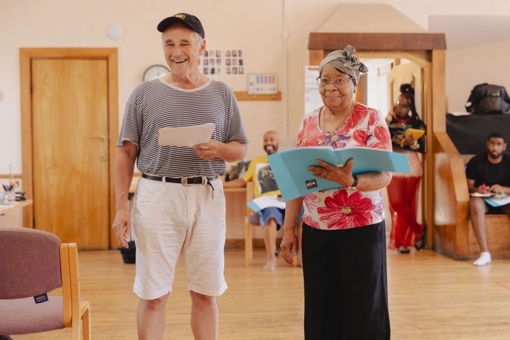 FIRST LOOK AT REHEARSALS FOR THE WORLD PREMIERE OF TARTUFFE (REMIXED) STARRING MARK RYLANCE AT MARYLEBONE THEATRE 3 Mark Rylance plays Pastor Terrance Blake, Blanche Williams plays Grandma