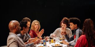 Ilford Boy by Danny Lee Wynter – review The company of ILFORD BOY (Donmar Warehouse, 2026) Photo by Helen Murray